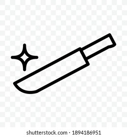 Knife icon vector illustration isolated sign symbol - black and white style in transparent background.