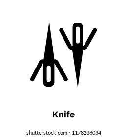 Knife icon vector isolated on white background, logo concept of Knife sign on transparent background, filled black symbol