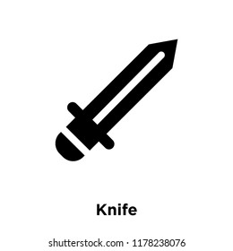 Knife icon vector isolated on white background, logo concept of Knife sign on transparent background, filled black symbol