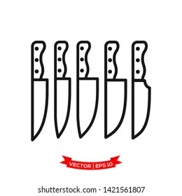 knife icon vector logo template, chef knife vector icon, kitchen utensil icon 