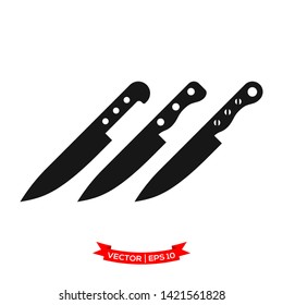 knife icon vector logo template, chef knife vector icon, kitchen utensil icon 