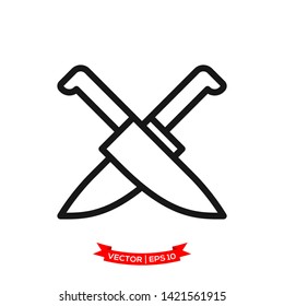 knife icon vector logo template, chef knife vector icon, kitchen utensil icon 