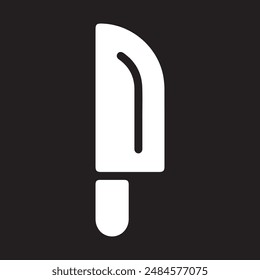knife icon vector on black background.