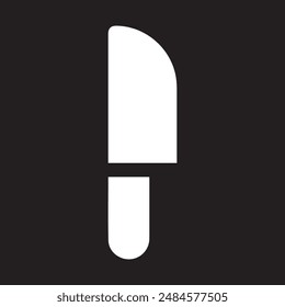 Knife icon vector on black background.