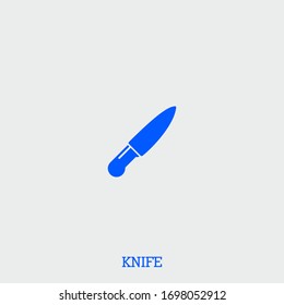 knife icon. knife vector on gray background