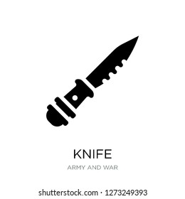 knife icon vector on white background, knife trendy filled icons from Army and war collection, knife simple element illustration