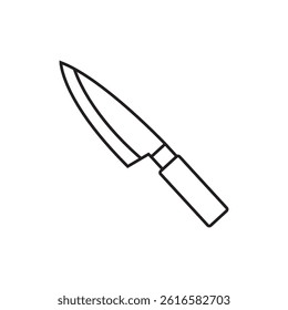 knife icon vector outline on white background