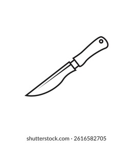 knife icon vector outline on white background
