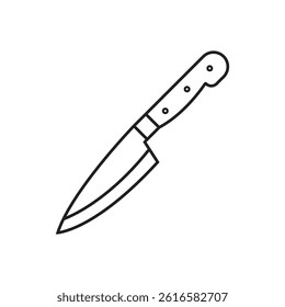 knife icon vector outline on white background