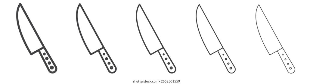 Icono de cuchillo Conjunto de contorno de Vector Ilustración Signo