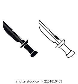 Knife icon vector set. hike illustration sign collection. ammunition symbol. hunting logo.