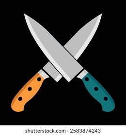 Knife icon, vector. Silhouette of kitchen knives, chef knife. Set of knives icon, vector. Kitchen knife icon vector set design. Vector illustration.