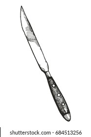 Knife icon vector. Sketch hand drawing. illustration