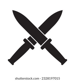diseño del logotipo de la ilustración de la plantilla del vector de icono de cuchillo
