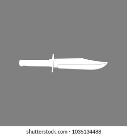 Knife icon. Vector. White icon on medium gray background. Isolated.