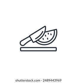 Icono de cuchillo. Vector.Trazo editable.signo de estilo lineal para el uso Diseño web,logo.Ilustración de símbolo.