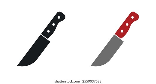 knife icons in black and colored version