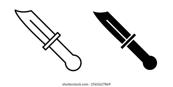 knife icons in black and white colors