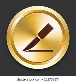 Knife Icons on Gold Button Collection