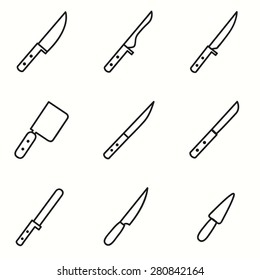 Knife icons set