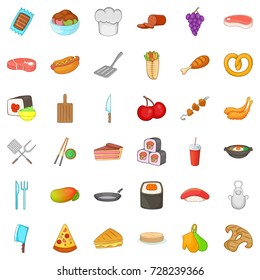 Knife icons set. Cartoon style of 36 knife vector icons for web isolated on white background