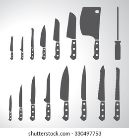 Knife icons set illustration