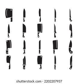 ilustración vectorial de iconos de cuchillo