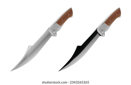Messersymbole Set - Vektorrealistische, unterschiedliche Küchenmesser, Nahaufnahme einzeln auf transparentem Hintergrund. Knife png. Küchengeräte png.