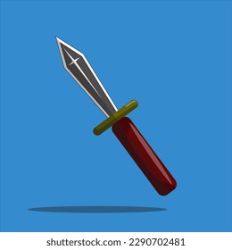 knife illustration with background blue, illustration knife