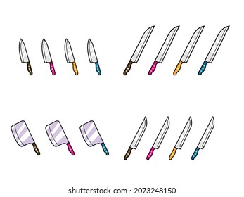 knife illustration design, simple illustration of kitchen utensils