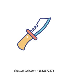 Knife illustration filled style icon. EPS 10 File