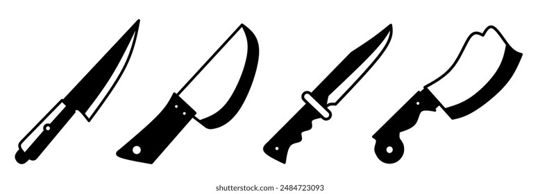 Knife illustration. Knife icon vector set. Design for business. Stock vector.