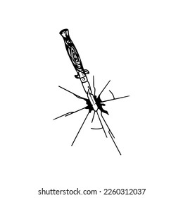 knife illustration vector with concept