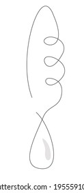 A knife. illustrations for web. Оne line. Outline. Minimalism.