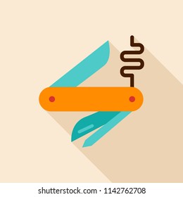 Knife Instrument Object Icon. Flat Design Vector Illustration with Long Shadow.