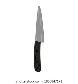 Knife isolated on white background. Tool for meal doodle vector illustration.