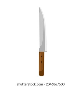 Messer einzeln auf weißem Hintergrund. Element des Küchenchefs im flachen Stil. Kochwerkzeug, Nahaufnahme. Vektorgrafik-Design.