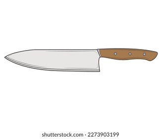 Knife isolated on white background. Vector illustration.