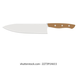 Cuchillo aislado sobre fondo blanco. Ilustración vectorial.