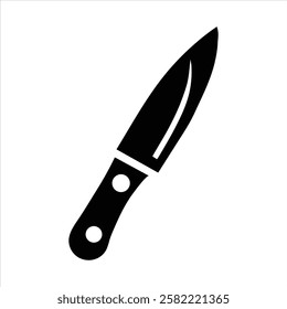 
Knife isolated on white background, Knife silhouette, Realistic kitchen knife vector icon