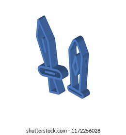 Knife isometric left top view 3D icon