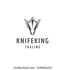 Knife of king logo icon design template flat vector illustration