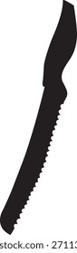 Cuchillo de cocina Silueta negra Dibujo de Vector Diseño Divertido Cute Eat Cartoon