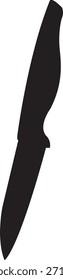 Knife Kitchen Black Silhouette Vector Draw Design Funny Cute Eat Cartoon
