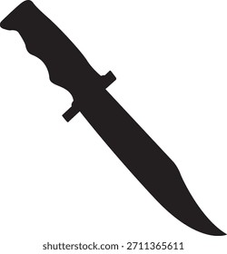 Cuchillo de cocina Silueta negra Dibujo de Vector Diseño Divertido Cute Eat Cartoon