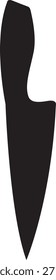 Cuchillo de cocina Silueta negra Dibujo de Vector Diseño Divertido Cute Eat Cartoon
