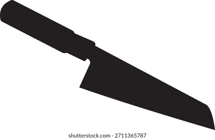 Cuchillo de cocina Silueta negra Dibujo de Vector Diseño Divertido Cute Eat Cartoon
