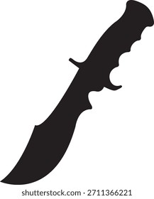 Cuchillo de cocina Silueta negra Dibujo de Vector Diseño Divertido Cute Eat Cartoon
