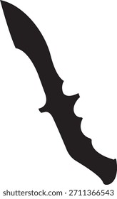 Cuchillo de cocina Silueta negra Dibujo de Vector Diseño Divertido Cute Eat Cartoon
