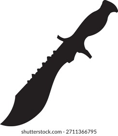 Cuchillo de cocina Silueta negra Dibujo de Vector Diseño Divertido Cute Eat Cartoon
